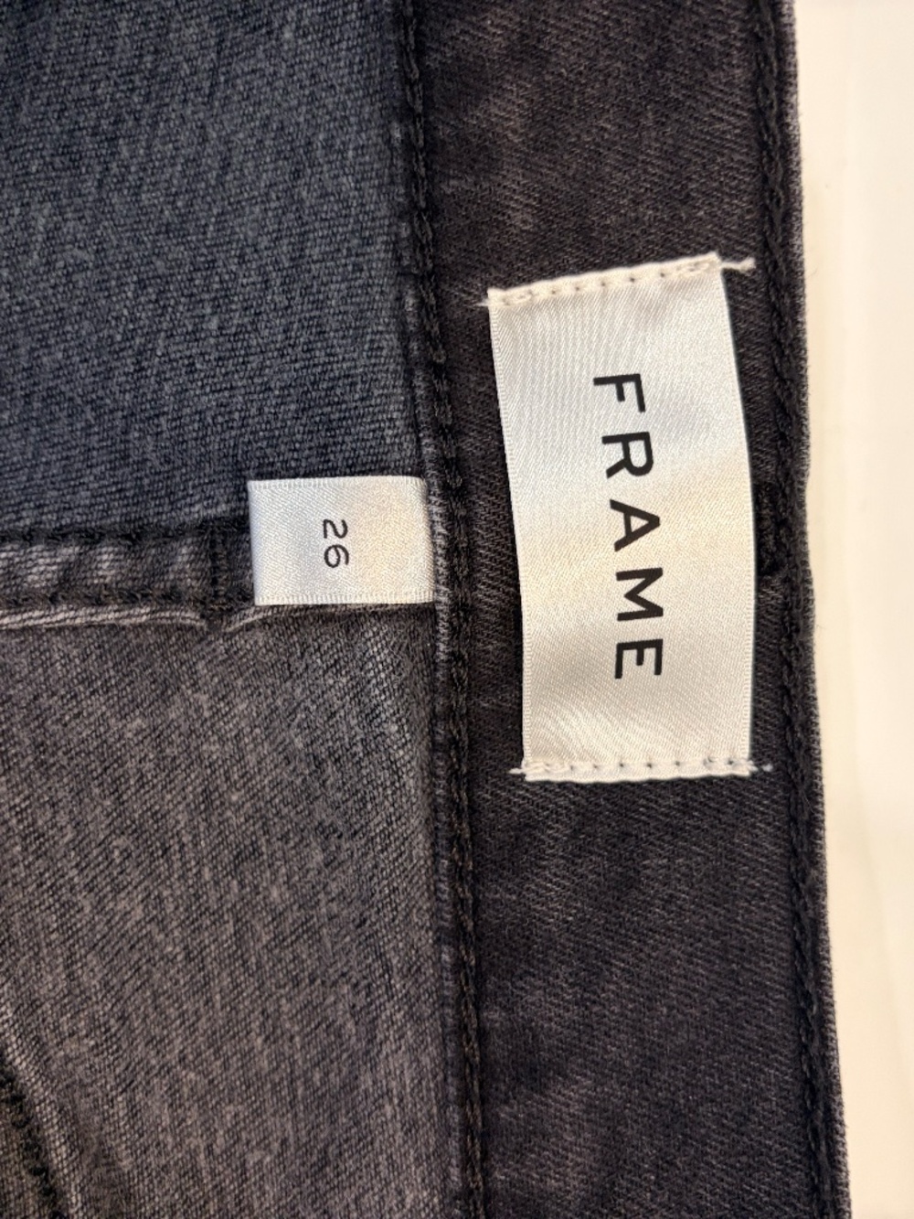 FRAME High Rise Straight Jeans 26 Broken Black Petite Altered 25" Inseam - Picture 5 of 6